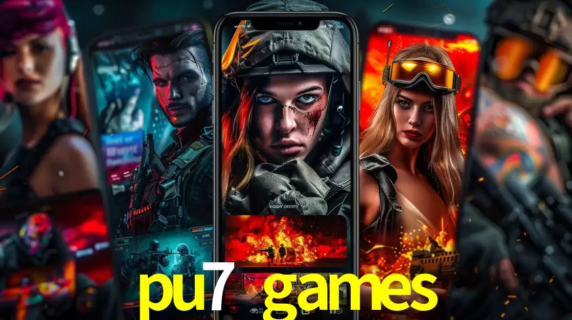 Montagem de telas de celular mostrando diversos personagens, masculinos e femininos, de um jogo de tiro, ilustrando a diversidade de equipes de e-sports para apostar no pu7 games.