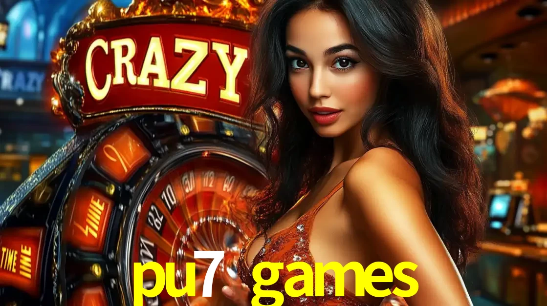 Mulher glamourosa olhando para a câmera com a roda vermelha do Crazy Time ao fundo em um ambiente de cassino, destacando a emoção dos jogos ao vivo no pu7 games.