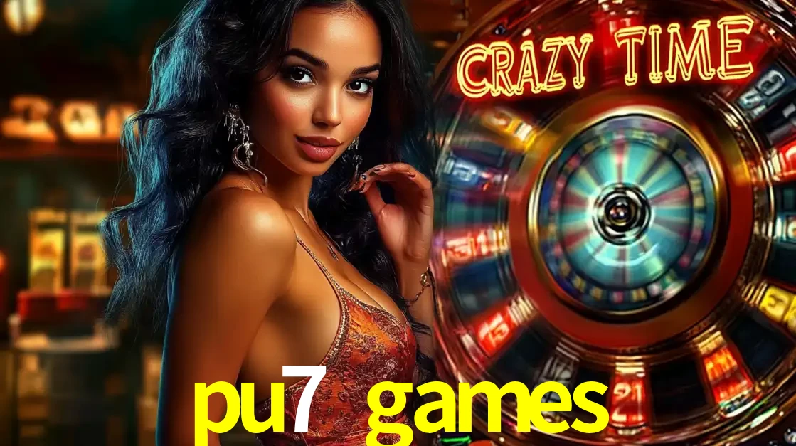Mulher elegante ao lado da vibrante roda da fortuna do jogo de cassino ao vivo Crazy Time, um dos game shows mais populares e cheios de prêmios do pu7 games.